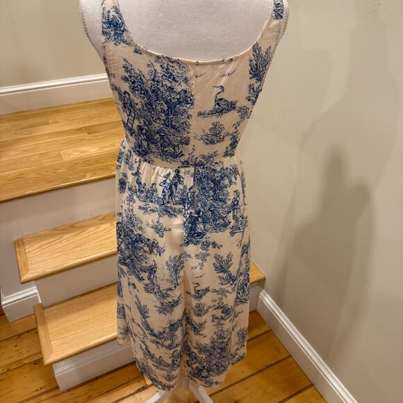 Cider Toile Tank Dress With Hook and Eye Opening and Lace Size Small - Picture 5 of 10